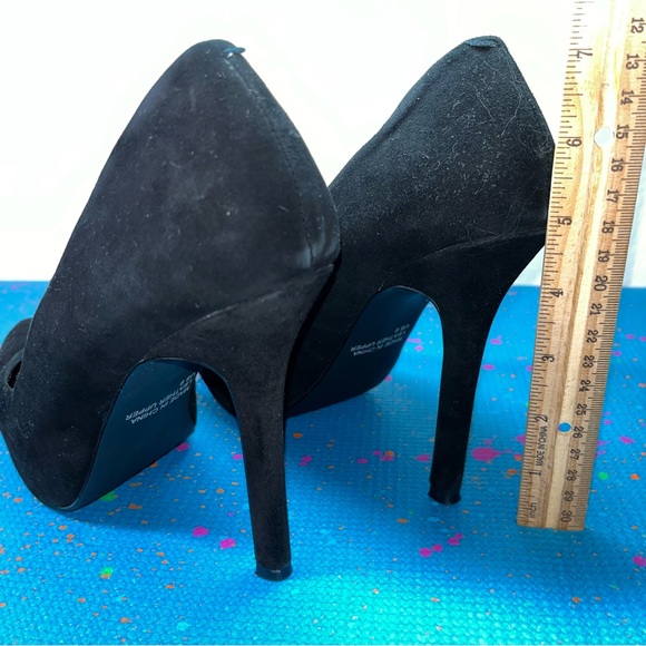 Cathy Jean Pump Heels Build-in Platform Black suede women’s size 9 leather - Picture 7 of 11